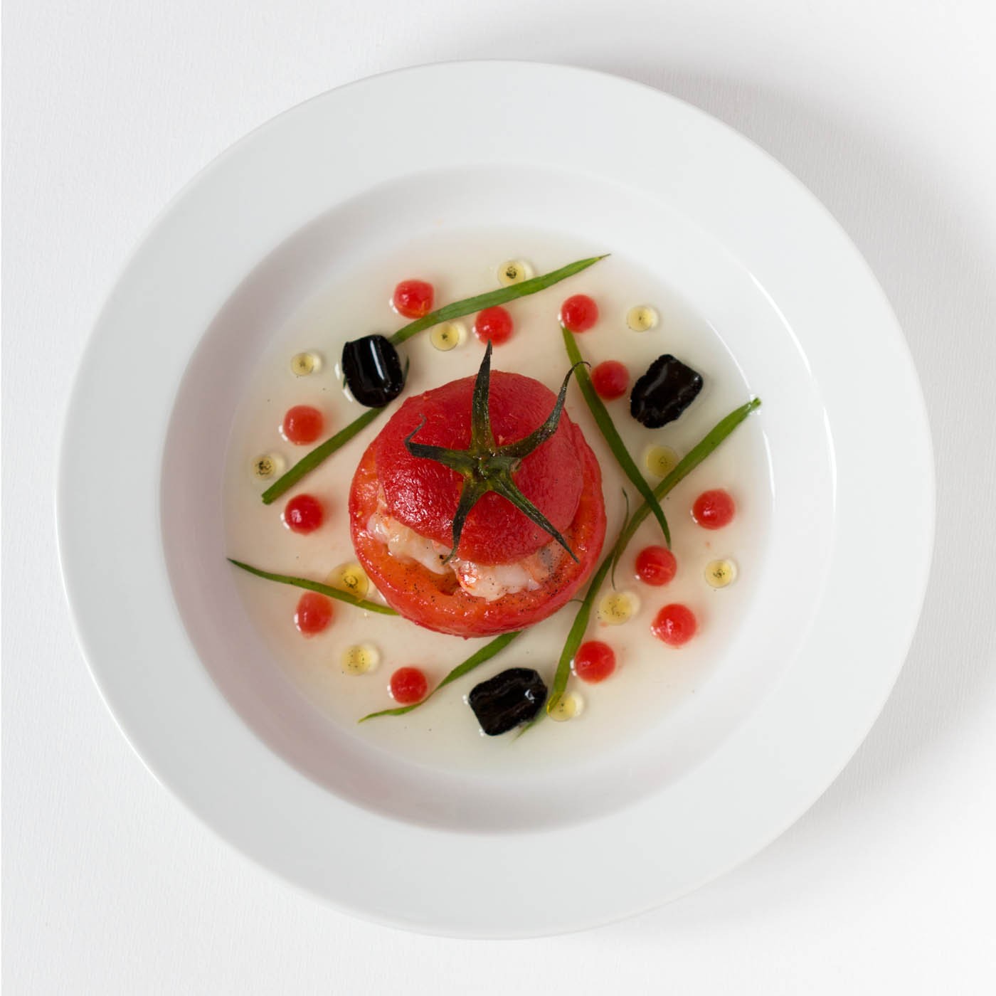…in 4 Gängen: Tomate | Wassermelone | Olive | Riesengarnele